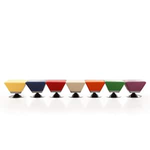 Diamond Blue, Red, Purple, Green, Orange, Tan, and Yellow 7-Piece Multicolor Swivel Ottoman Set