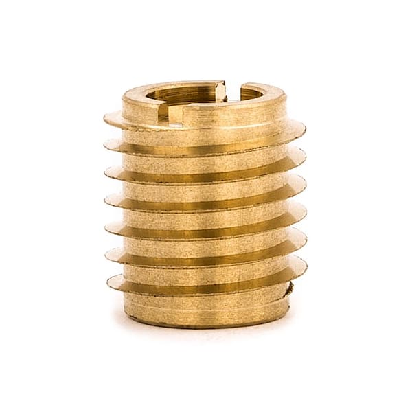 E-Z LOK Threaded Insert for Hard Wood, Brass, 6 mm x 1.0 Internal Threads, 0.500 in. L (10-Pack)