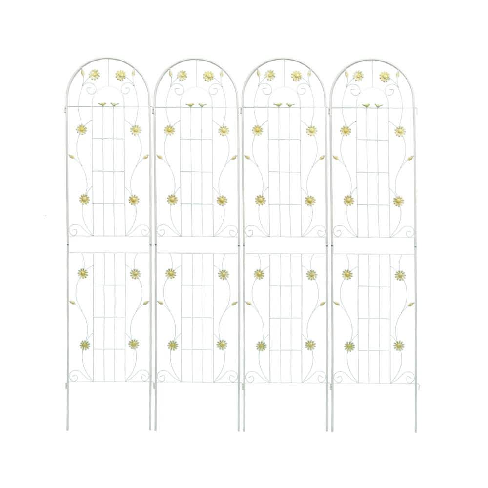 86 .7 in. H Metal Garden Rustproof Trellis in White (4-Pack)