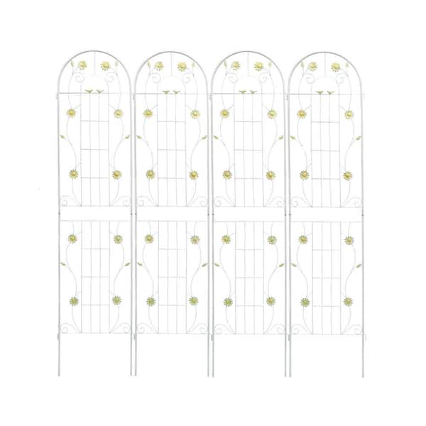 Unbranded 86 .7 in. H Metal Garden Rustproof Trellis in White (4-Pack)