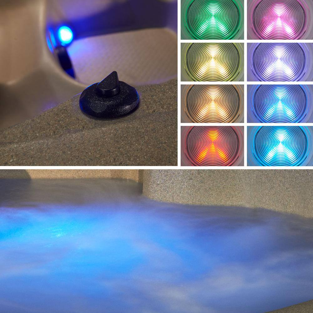 Ariana 6-Person Grey Polyethylene Square Hot Tub with Jets