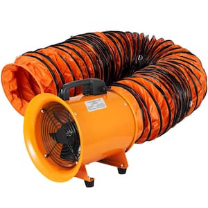 8 in. Pivoting Utility Blower Fan Portable Ventilator Fan 882 CFM 230 Watt with 16.41 ft. Duct Hose for Factories farms