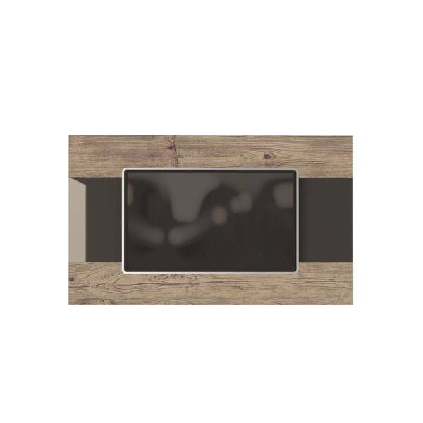 Manhattan Comfort Carnegie TV Panel in Nature and Onyx/ Pro-Touch and High Gloss