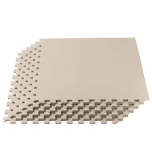 Sand 24 in. W x 24 in. L x 3/8 in. Thick Multipurpose EVA Foam Exercise/Gym Tiles 25 Tiles/Pack 100 sq. ft.