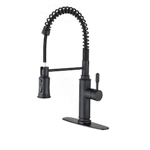 Single Handle Single Hole Touch-Sensitive with Pull Down Sprayer Kitchen Faucet in Matte Black