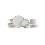 16-Piece White Formal Deco Porcelain Dinnerware Set (Service for 4