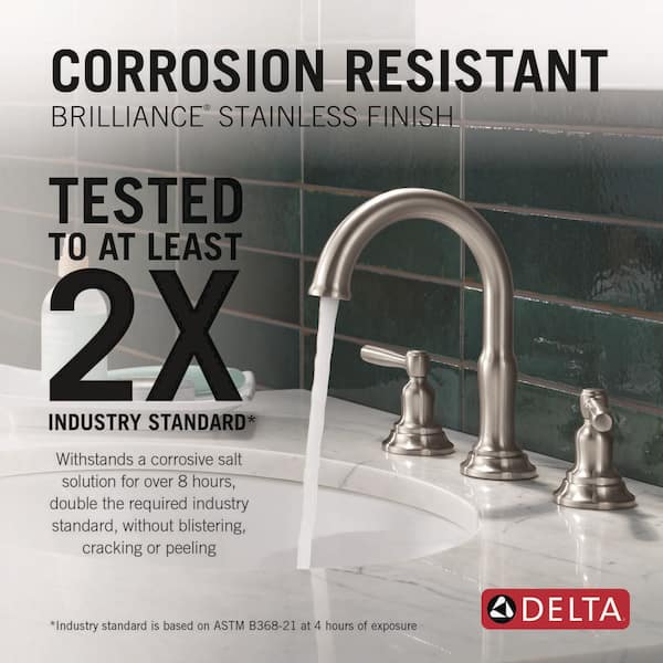 Roe 8 in. Widespread 2-Handle Bathroom Faucet Bundle Shower Trim and Rough-In in Stainless