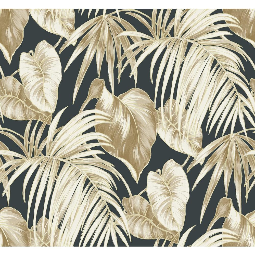 Tropic Like It's Hot Wallpaper in Indigo Blue and Tropical Green