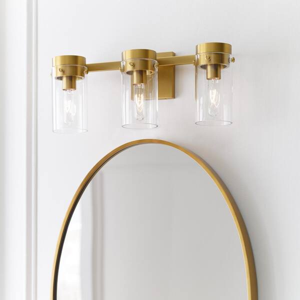 Generation Lighting - Garrett 21.125 in. 3-Light Burnished Brass Vanity Light