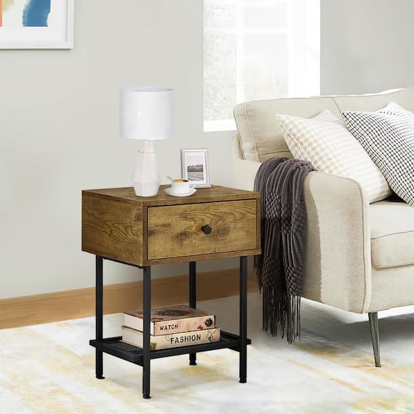  IKuinen Luxury Nightstand with with Rock Plate Desktop