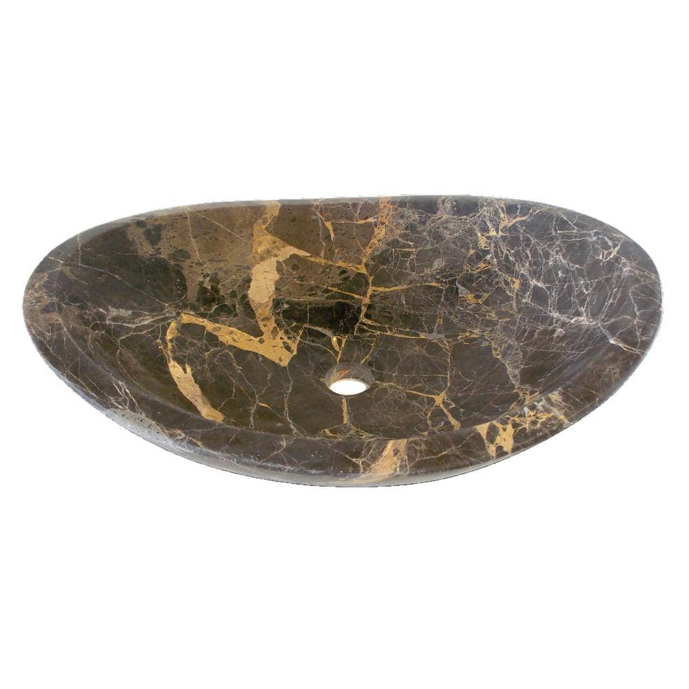 Eden 14'' Dark Brown Marble Canoe Sink