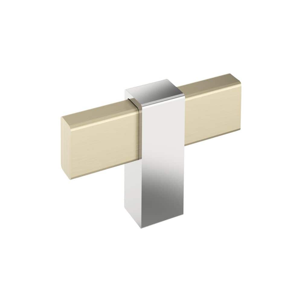 Mulino 2-3/8 in. (60 mm) Length Golden Champagne/Polished Chrome Bar Cabinet Knob price history on PriceWatchPro
