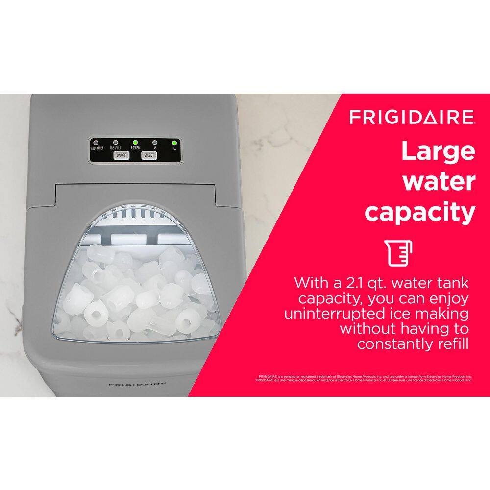 Silver Compact Countertop Portable Ice Maker with 26 lbs Capacity