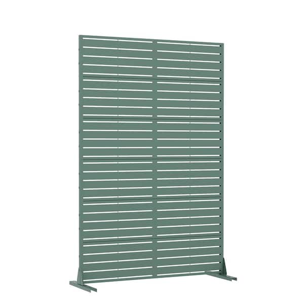 47 in. W x 71 in. H Green Classic Blinds Rectangle Galvanized Sheet Outdoor Private Screen Decorative Art Panel