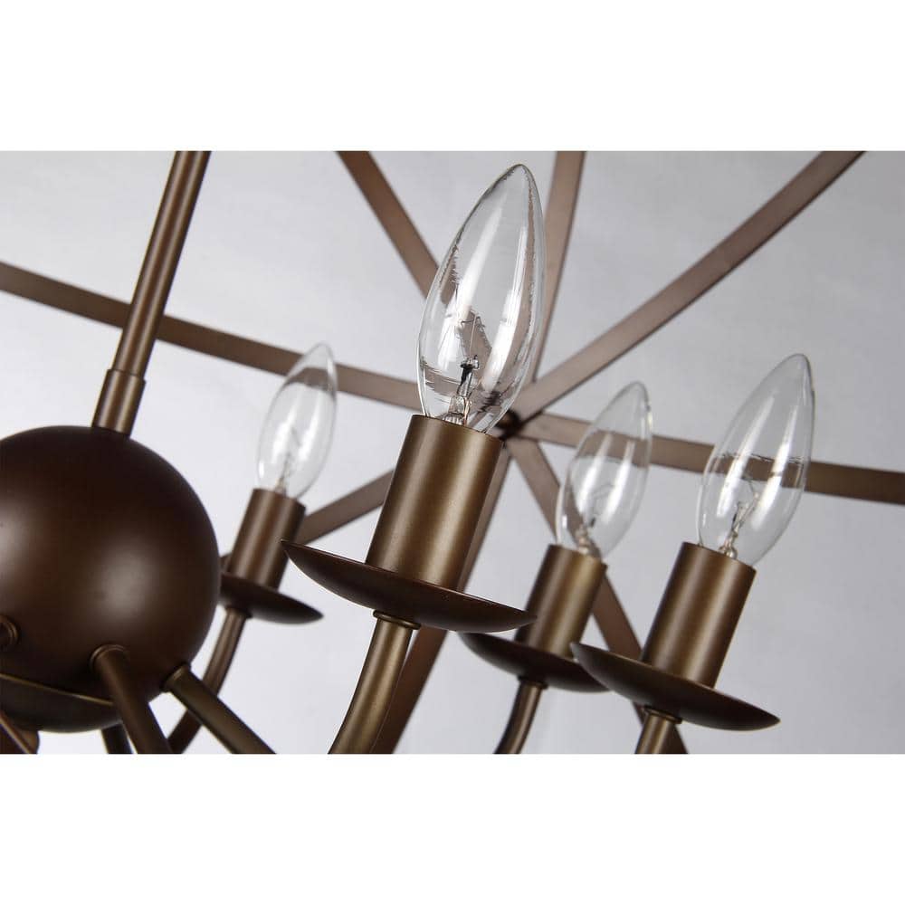 Aurelia 31'' Bronze Globe Chandelier with Crystal Accents