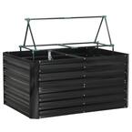 47 in. W x 35 in. D x 23 in. H Steel Raised Black Greenhouse