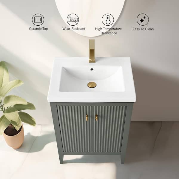 Vanity Art 24 in. W x 18.5 in D x 34 in. H Single Sink Bath