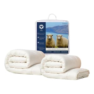 White Twin Organic Cotton 3-in-1 Customizable Wool Duvet Insert