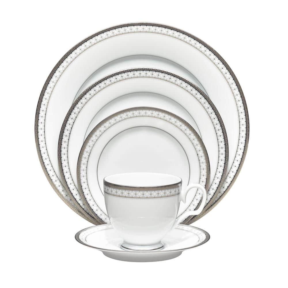 Noritake Rochester Platinum (White) Porcelain 5-Piece Place