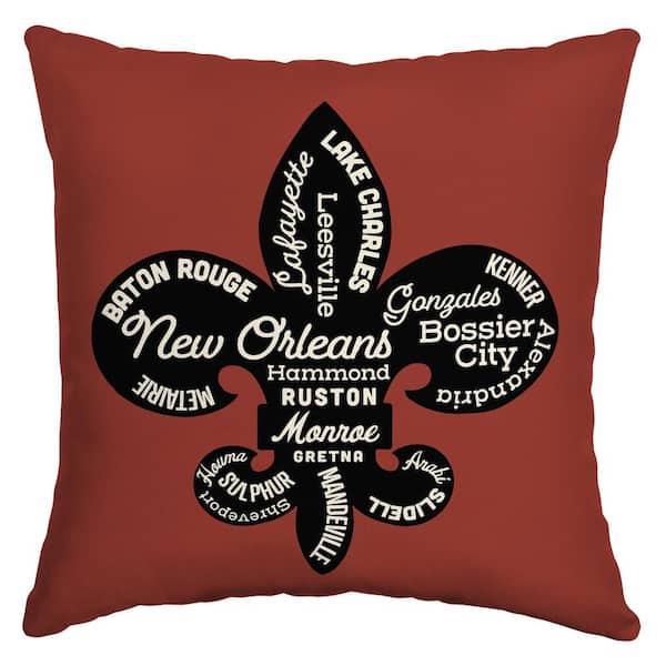 Unbranded 16 in. Louisiana Cities Square Outdoor Throw Pillow