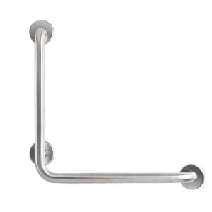 18 in./18 in. Right Hand Vertical Angle Grab Bar in Satin Stainless