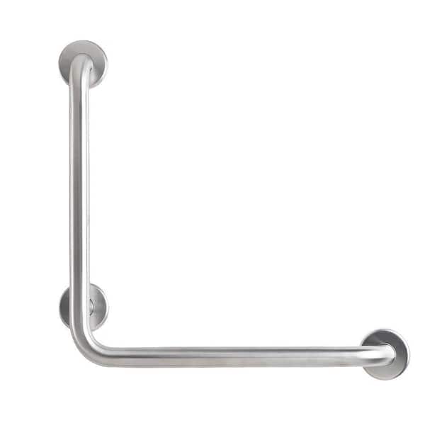 CSI Bathware 32 in. x 32 in. Right Hand Vertical Angle Grab Bar in Satin Stainless