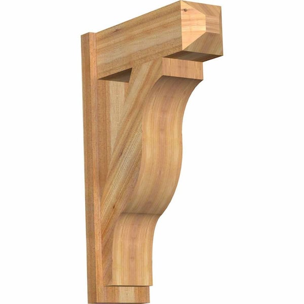Ekena Millwork 8 in. x 34 in. x 22 in. Fuston Craftsman Rough Sawn Western Red Cedar Outlooker