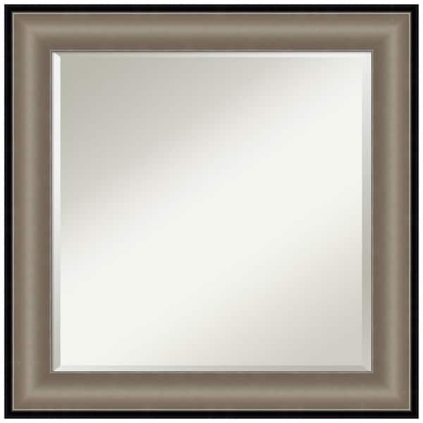Amanti Art Imperial Pewter Black 25 in. H x 25 in. W Framed Wall Mirror