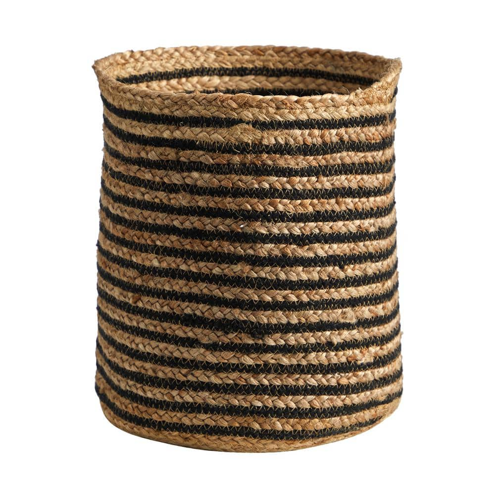 12.5 in. Agnes Medium Brown Lampakanay Seagrass Basket Planter (12.5 in. D  x 13.8 in. H) with attached liner