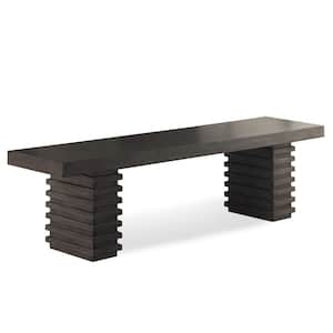Mila Washed Gray Dining Bench 18 in. H x 72 in. W x 15 in. D