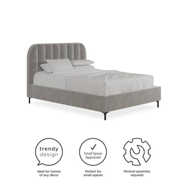 Callie Velvet Upholstered Bed With Wood Frame And Slats RealRooms