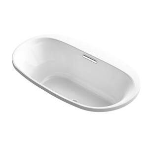 Underscore 66 in. x 36 in. Oval Soaking Bathtub with Center Drain in White, VibrAcoustic