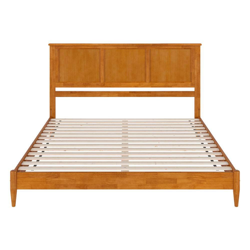 AFI Charlotte Light Toffee Natural Bronze Solid Wood Frame King Low Profile Platform Bed