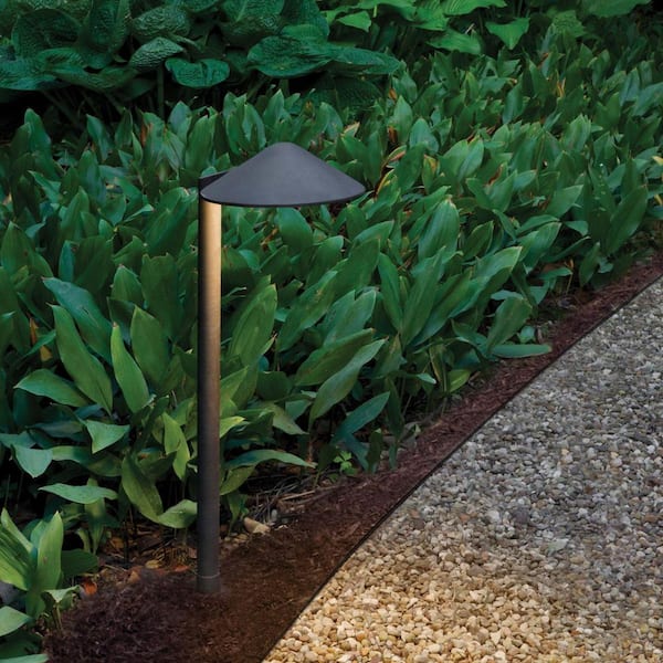 Hardy Island Path Light Low Voltage Brass Satin Black Weather Resistant Path Light with LED Bulb
