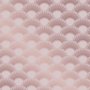 Gatsby Scallop Pink Removable Peel and Stick Vinyl Wallpaper, 28 sq. ft.