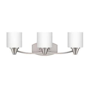 Eastover 23 in. 3-Light Brushed Nickel Vanity Light with No Additional Features