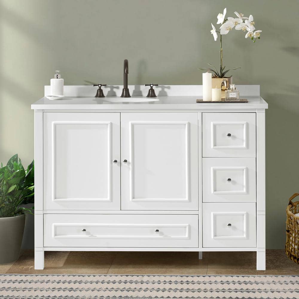 Williamsburg 48" White Pine Vanity Cabinet with Soft Close Drawers