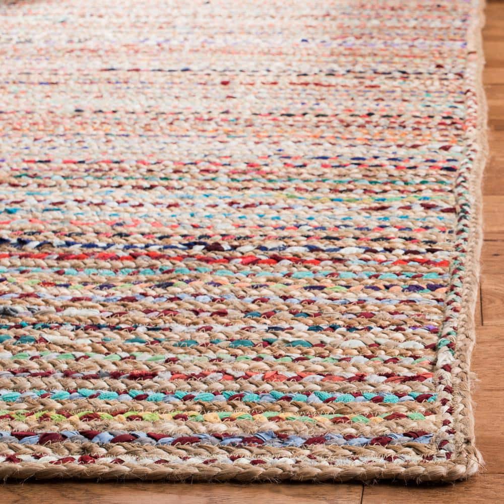 Boho-Chic Red Hand-Knotted Artisan Jute Area Rug - 27"x10"