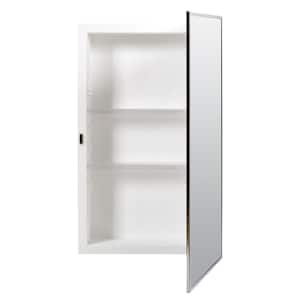 16.1 in. W x 26.1 in. H Rectangular Recessed or Surface Mount Framed Mirror Medicine Cabinet
