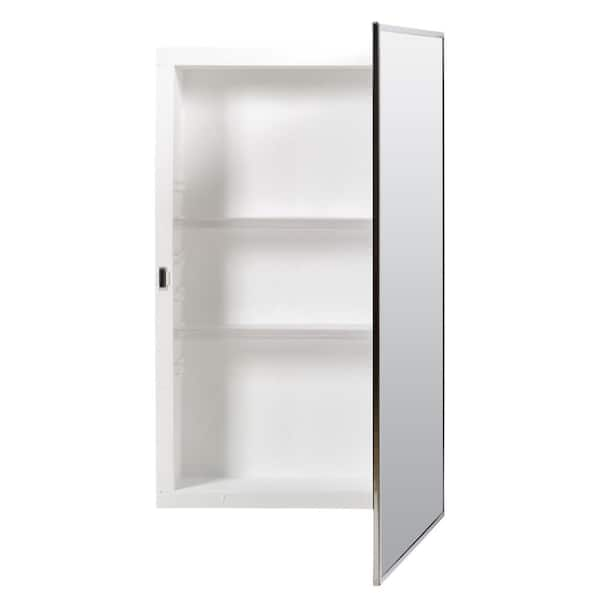 16 in. W x 26 in. H Rectangular Recessed or Surface Mount Framed Medicine Cabinet with Mirror