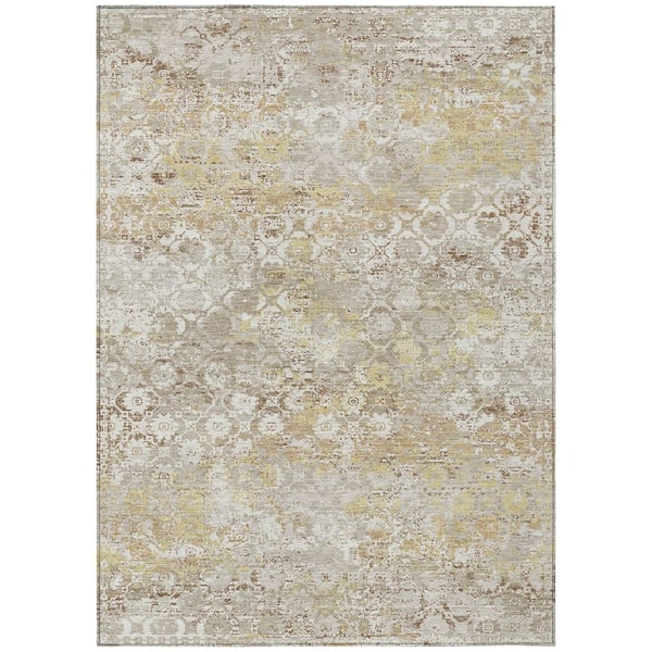 Chantille Machine Washable Indoor/Outdoor Abstract ACN2786 Ivory 5 ft. x 7 ft. 6 in. Area Rug