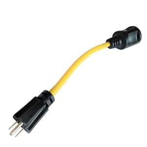 1 ft. 12/3 Household Regular 15 Amp 3-Prong 5-15P Plug to RV 30 Amp 3-Prong TT-30R Adapter Cord(NEMA 5-15P to TT-30R）