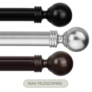 Sphera 11 FT Non-Adjustable Custom Cut Single Curtain Rod 1.5 inch Diameter in Black with Finial