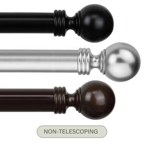 Sphera 14 FT Non-Adjustable Custom Cut Single Curtain Rod 1.5 inch Diameter in Cocoa with Finial