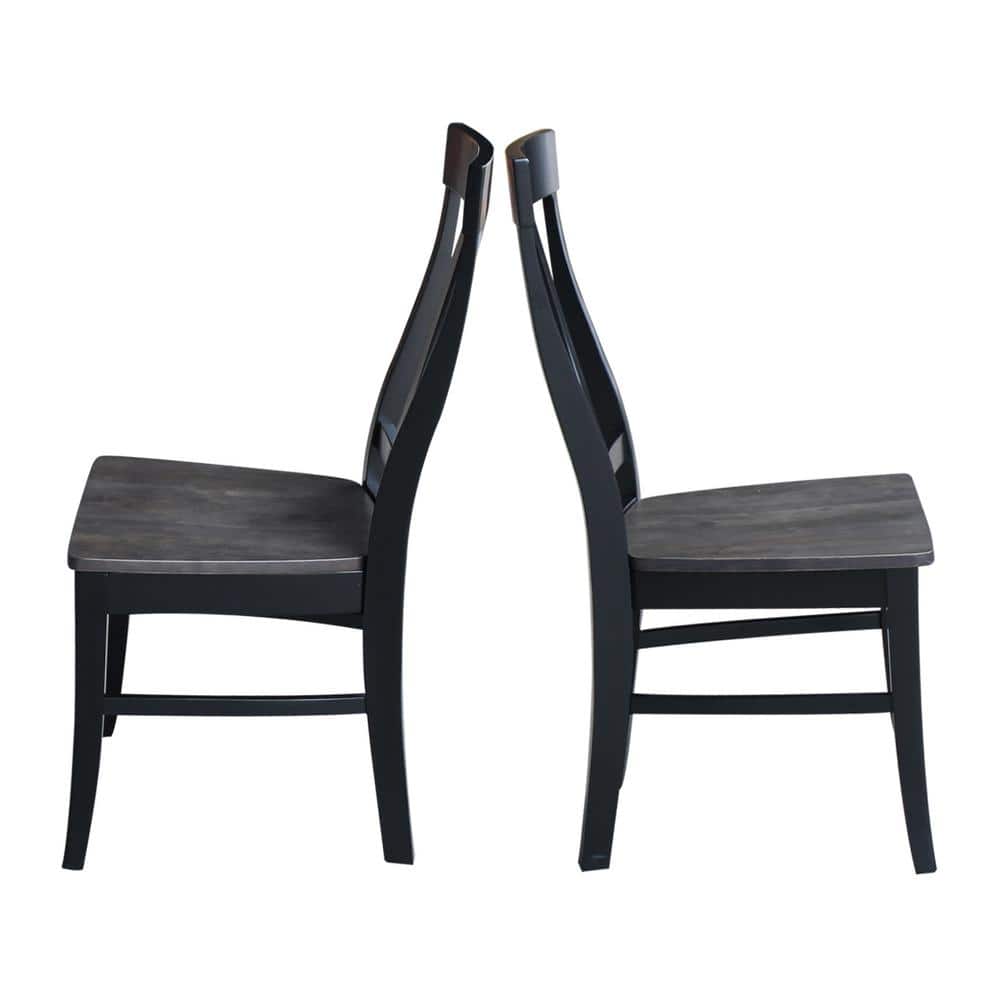 Elegant Cosmo High-Back Side Chair in Coal-Black Solid Wood