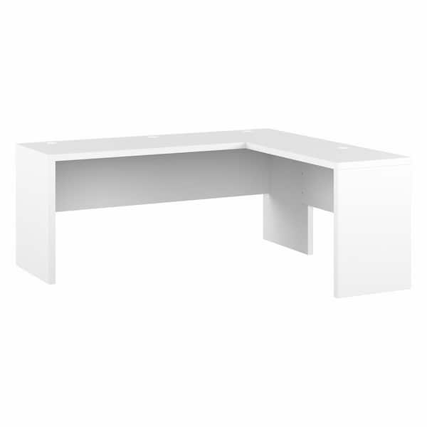 Bush Furniture Echo 71.97 in. L-Shaped Pure White Desk