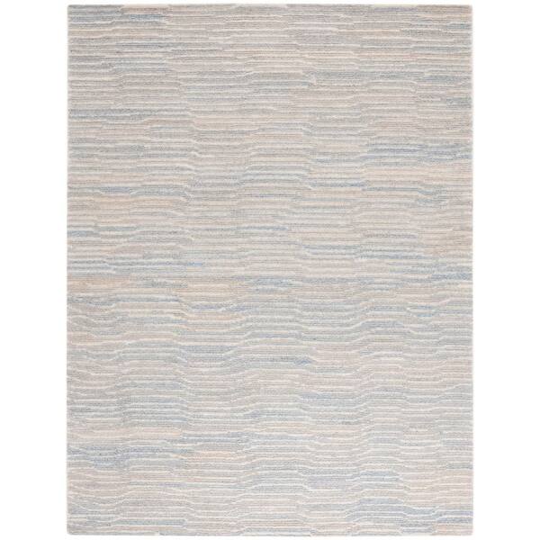 SAFAVIEH Renewal 8 ft. x 10 ft. Light Blue/Ivory Striped Wavy Area Rug ...