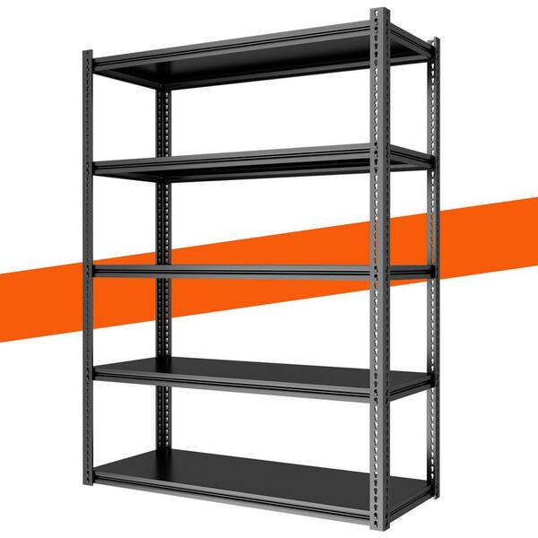 5 Tier Garage Shelving Heavy-Duty Garage Storage Shelving Unit in Black (36 in. W x 16 in. D x 72 in. H)