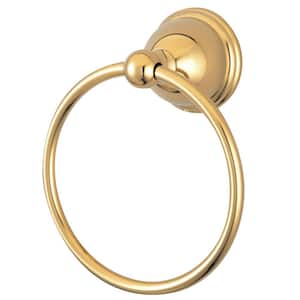 Restoration Wall Mount Towel Ring in Polished Brass