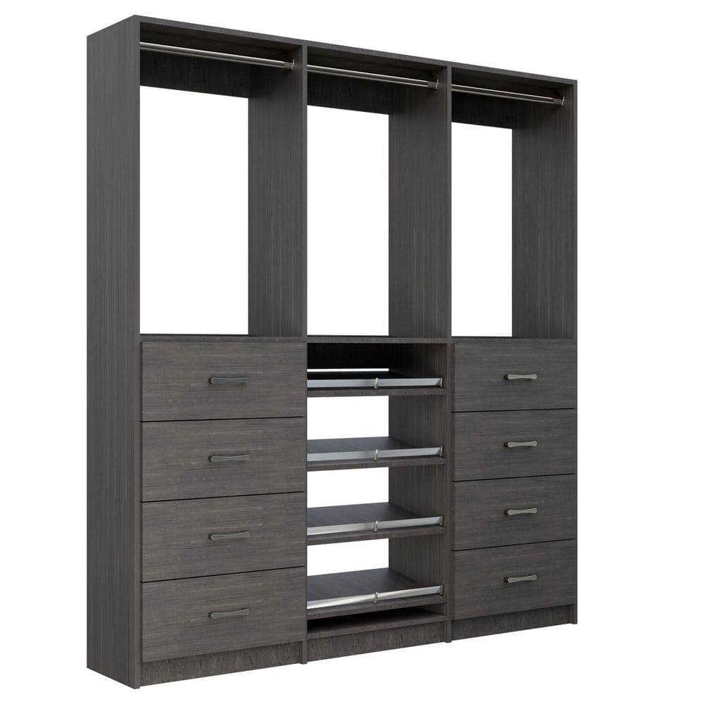 MODULAR CLOSETS Alto 57 in. W Grey Tower System 2 4-Drawer with